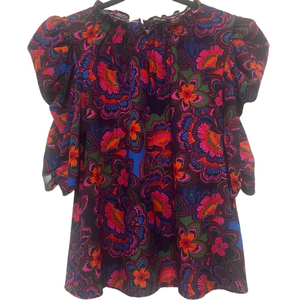 Sugarlips Midnight Floral Drape Sleeve Top - Picture 2 of 8